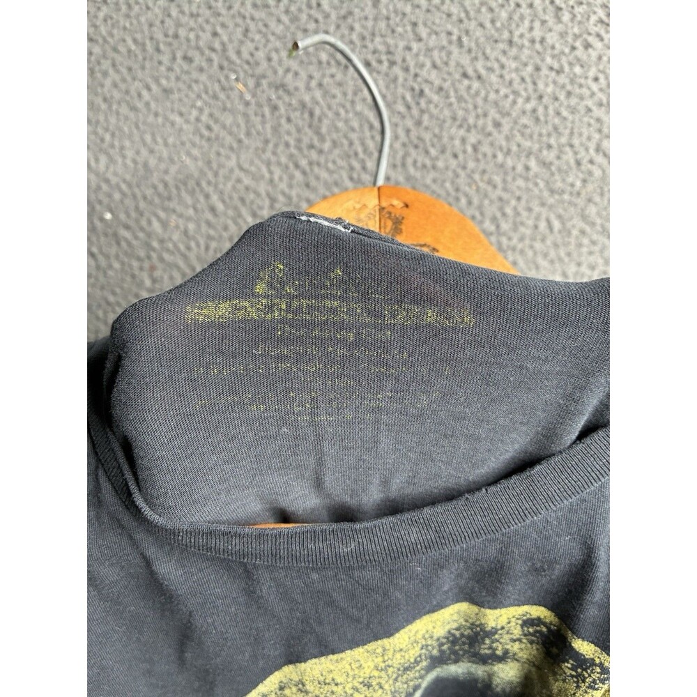 Y2K Cat Graphic T-Shirt Black Fedora Hat Yellow Eyes Crewneck Womens Large - Picture 11 of 14